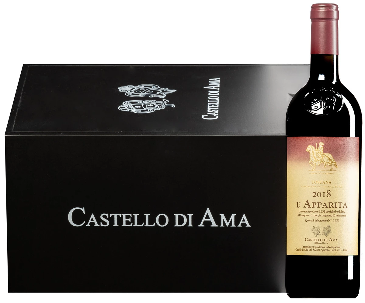 “Vigna L’Apparita” Merlot Toscana IGT 2018 · 6 Flaschen In Original-Holzkiste 1 “Vigna L’Apparita” Merlot Toscana IGT 2018 · 6 Flaschen In Original-Holzkiste