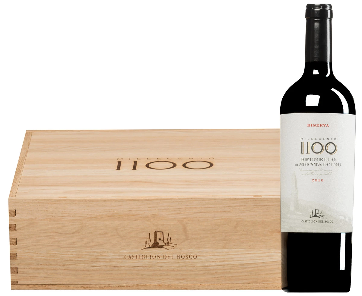 Brunello Di Montalcino “Millecento” Riserva DOCG 2016 · 3 Flaschen In Original-Holzkiste 1 Brunello Di Montalcino “Millecento” Riserva DOCG 2016 · 3 Flaschen In Original-Holzkiste