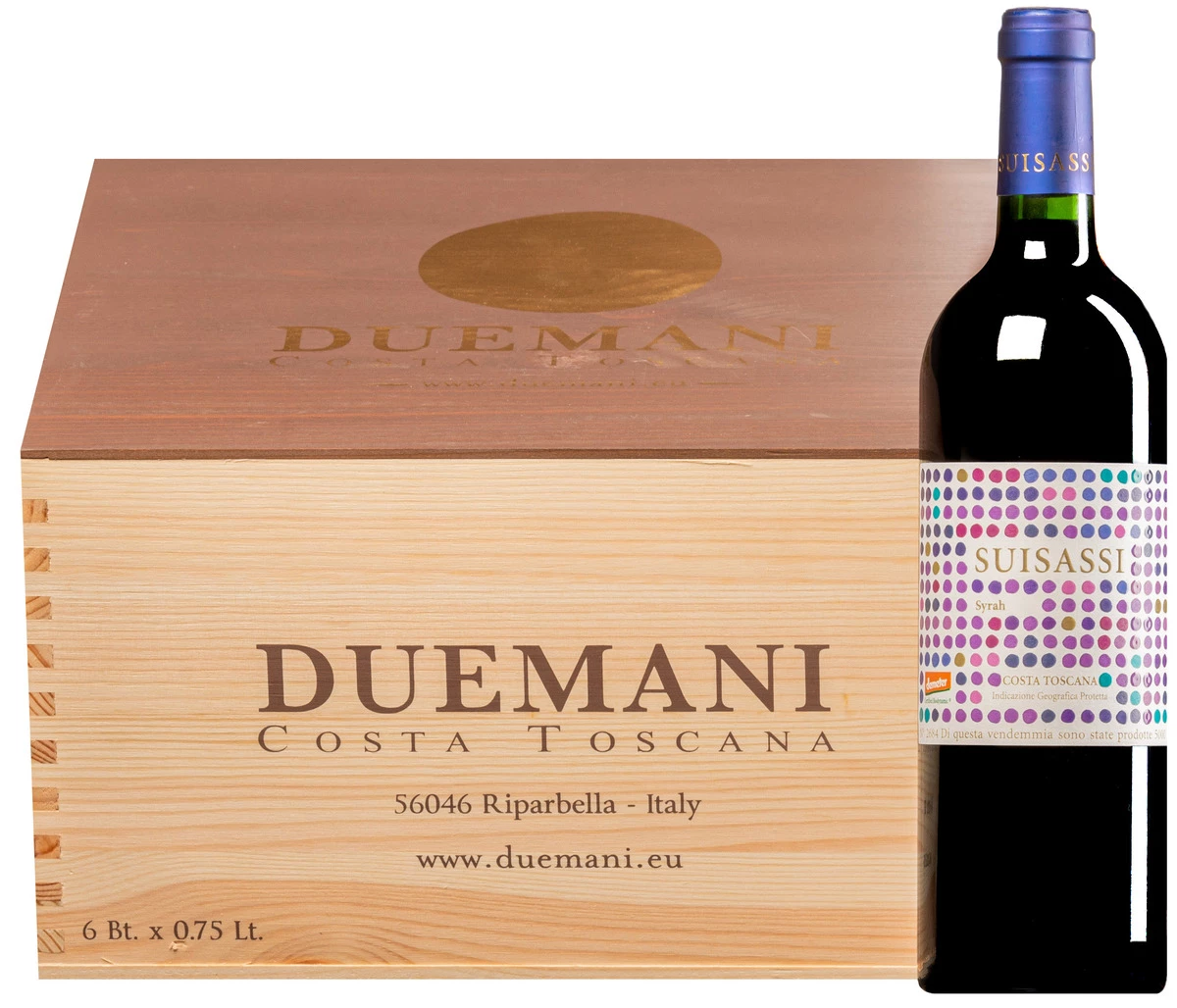 “SUISASSI” Syrah Rosso Costa Toscana IGP 2019 (BIO) · 6 Flaschen In Original-Holzkiste 1 “SUISASSI” Syrah Rosso Costa Toscana IGP 2019 (BIO) · 6 Flaschen In Original-Holzkiste