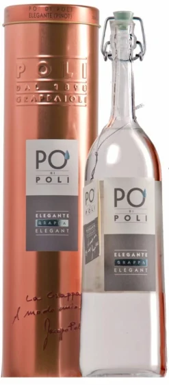 Grappa Po' Di Poli Pinot (elegante) · In Geschenkdose