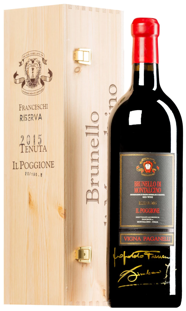 Brunello Di Montalcino “Vigna Paganelli” Riserva DOCG 2015 · Doppel-MAGNUM In Original-Holzkiste 1 Brunello Di Montalcino “Vigna Paganelli” Riserva DOCG 2015 · Doppel-MAGNUM In Original-Holzkiste