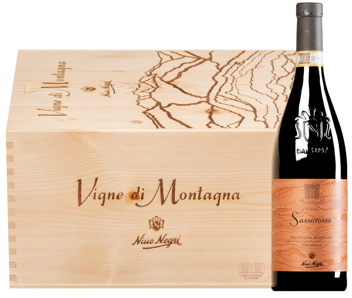“Vigna Sassorosso” Grumello Valtellina Superiore DOCG 2019 · 6 Flaschen In Original-Holzkiste 1 “Vigna Sassorosso” Grumello Valtellina Superiore DOCG 2019 · 6 Flaschen In Original-Holzkiste