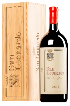 “San Leonardo” Rosso Dolomiti IGT 2015 · Doppel-MAGNUM In Original-Holzkiste